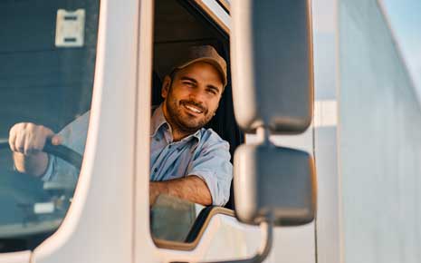 smiling truck driver